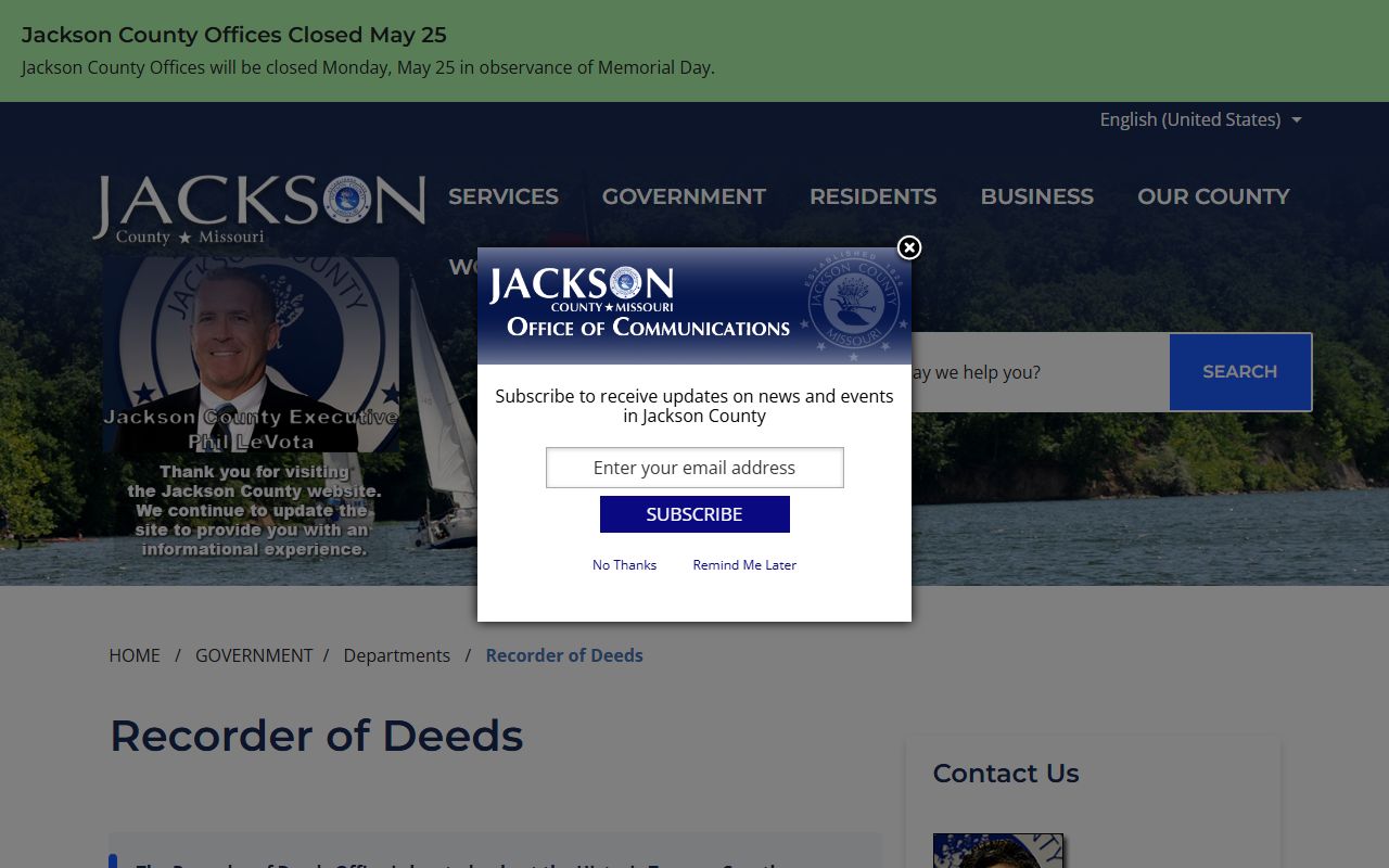 Jackson County Recorder of Deeds official page for land records and marriage licenses