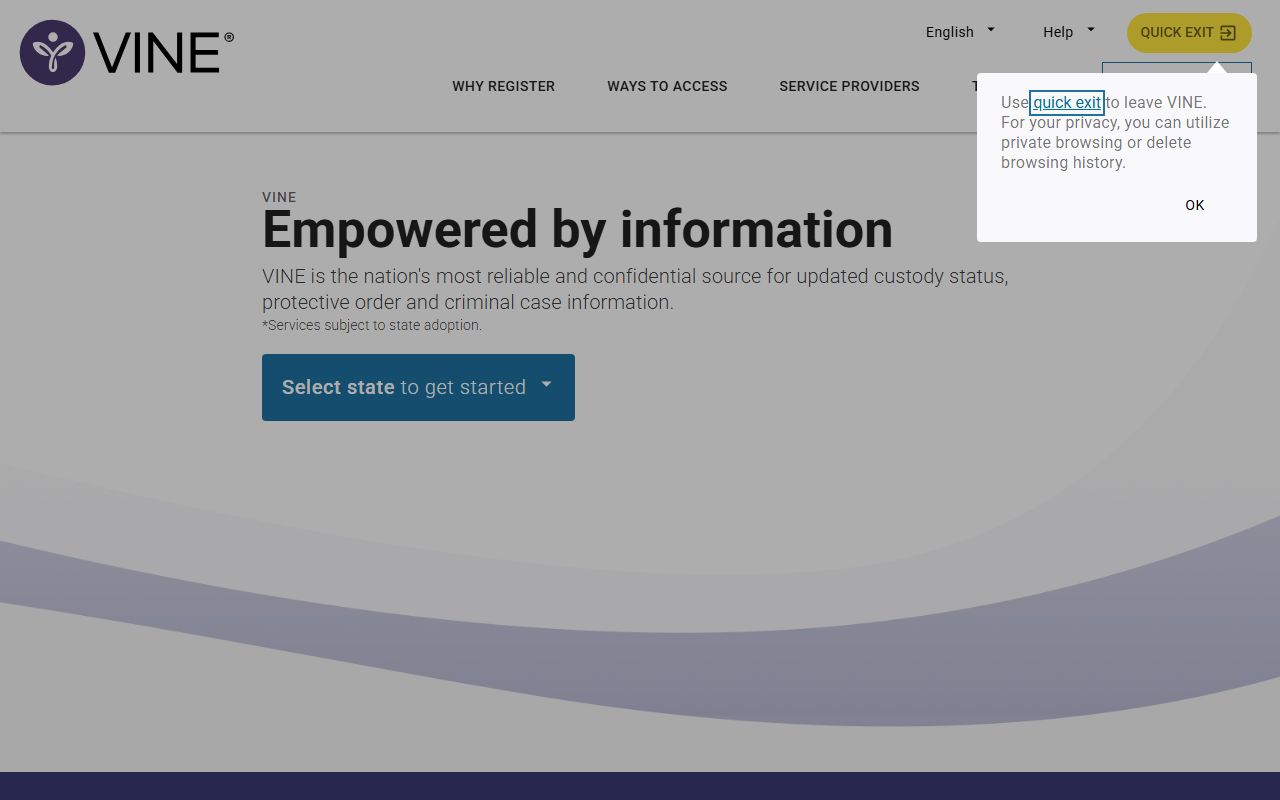 Official VINELink Missouri custody notification portal